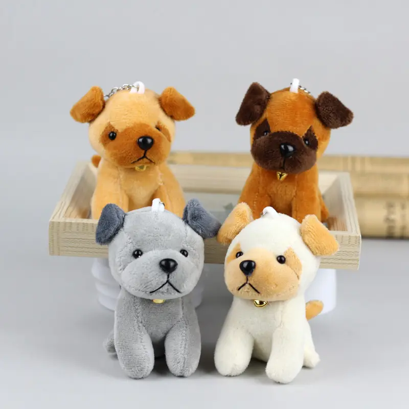 卸売カスタムOEM10cmカワイイ犬ぬいぐるみぬいぐるみキーホルダー犬ぬいぐるみペンダント子犬人形キーリング