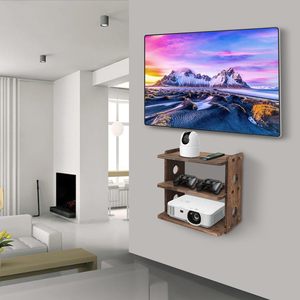 Free Standing Sustainable <strong>Natural</strong> Style Wood Storage <strong>Shelf</strong> for Gaming Controllers 3 Tiers Wall <strong>Shelf</strong> for Living Room - Product Image 4