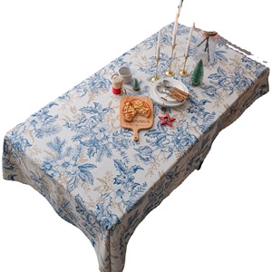 <span class=keywords><strong>Mantel</strong></span> Navideño Ychon con Estampado de Piñas Azules, <span class=keywords><strong>Mantel</strong></span> Rectangular de Tela para Decoración de Mesa de Comedor - Product Image 5