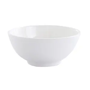 ceramic rice bowl round white thick and solid porcelain noodle bowl serving dishes for catering buffet hotel restaurant