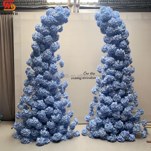 ชุดดอกไฮเดรนเยียสีน้ำเงินรอยัลทำมือจากผ้าไหมเนื้อนุ่ม  ดอกบานเต็ม  สำหรับงานแต่งงาน  งานเลี้ยง  ดอกไม้ประดิษฐ์ - Product Image 4