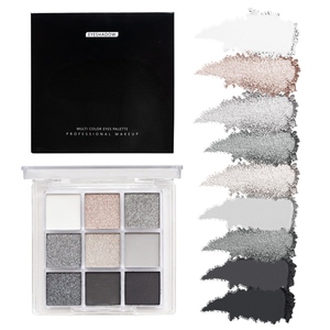 Palette de fards à paupières 9 couleurs effet peau mate, scintillante et pailletée, waterproof, hautement pigmentée pour maquillage de scène et de soirée - Product Image 5