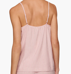 Elegante Pigiama con Elastico in Vita, Stampa Personalizzata a Righe, Leggero e Morbido, Logo Frontale, Set con Canotta per Donna, Abbigliamento da Casa - Product Image 3