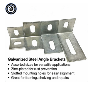 Support en L en acier galvanisé robuste avec trous fendus pour meubles et construction - Product Image 3