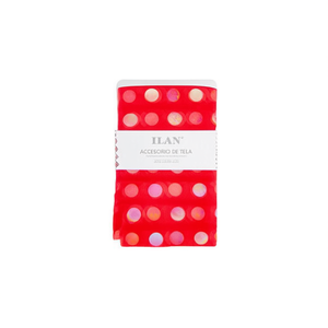 Accessorio in Tessuto di Pizzo a Pois Ilan 100x75cm Rosso Decorativo - Product Image 1