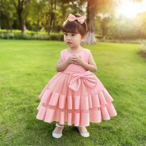 MQATZ 도매 공주 꽃 소녀 드레스 웨딩 생일 2 세 아기 파티 계층화 가운 드레스