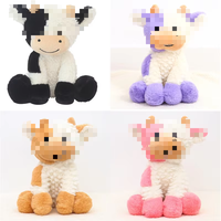 Peluche de vache bébé de dessin animé, cadeau de vacances, jouet en peluche, rembourrage en coton PP, écologique, adorable petite poupée en peluche de vache