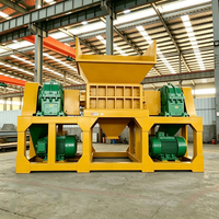 Broyeur à double arbre en plastique de marque chinoise renommée, broyeur industriel de plastique dur, machine à broyer les bouteilles en plastique usagées