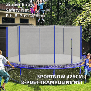 <span class=keywords><strong>Filet</strong></span> de sécurité de remplacement en polypropylène pour trampolines sportifs, entrée ronde à fermeture éclair, <span class=keywords><strong>8</strong></span> <span class=keywords><strong>poteaux</strong></span> droits, 426 cm - Product Image 2