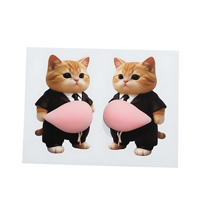 สติกเกอร์ติดรถยนต์ CHENXI คุณภาพสูง รูปสุนัขน่ารัก แมวนุ่มนิ่ม แบบโมจิ 3 มิติ ของเล่นสติกเกอร์ PVC สำหรับตกแต่งรถยนต์ - Product Image 6