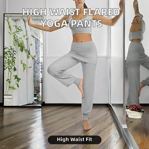 Women's Cross High Waist Yoga Flared <b>Pants</b> Breathable for Casual Hip Lifting <b>Dance</b> Sports Fitness Elastic Closure Wide Leg - Product Image 2