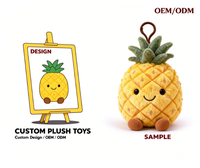 Peluche mignonne en forme d'ananas jaune pour présentation en boutique de cadeaux, OEM ODM, fruit en peluche doux