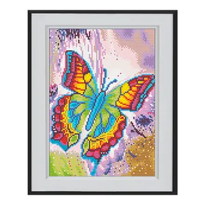 Colored Butterfly Diy 5d Luminous Diamond Painting Insect Picture Diamond Embroidery Glowing In Dark Indoor Decor Wall Art