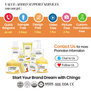 Oem 9PCs Tumeric Set Anti Acné Dark Spot Remover Face Toner <span class=keywords><strong>Serum</strong></span> <span class=keywords><strong>Skin</strong></span> Care Set Etiqueta privada Blanqueamiento Cúrcuma Skincare Set - Product Image 6