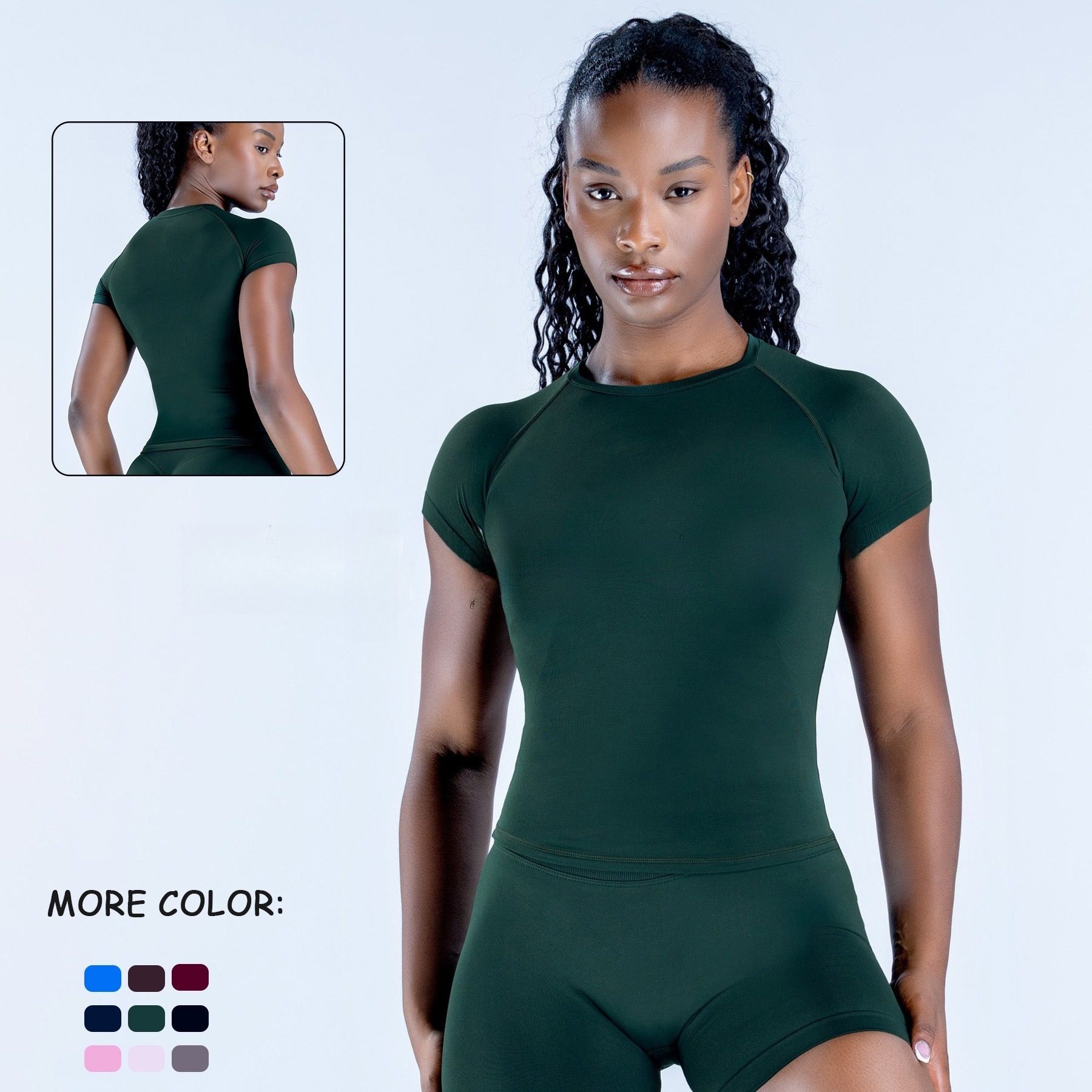 New Women's Seamless Sports T-Shirt Full-Dull Nylon High Elasticity Moisture Wicking BreathableSlim Fit Gym Yoga Fitness Pilates