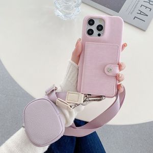 <span class=keywords><strong>Porte</strong></span>-cartes en cuir de <span class=keywords><strong>luxe</strong></span> pour iPhone 16 15 14 Pro Max avec bandoulière - Product Image 1