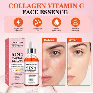 Sérum <span class=keywords><strong>de</strong></span> soin <span class=keywords><strong>de</strong></span> la peau 5 en 1 en marque propre pour le soin du visage avec vitamine C, niacinamide et acide hyaluronique, blanchissant, anti-âge, hydratant - Product Image 5