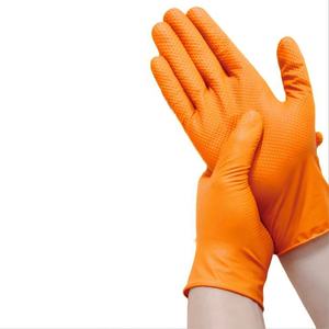 Guantes de Nitrilo Naranja de 8 Mil para Mecánicos, Garaje, Automóviles, Industria, Reparación de Automóviles, Uso Laboral, Textura de Diamante - Product Image 2
