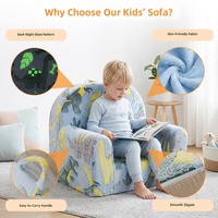 Canapé pour enfants, dinosaure lumineux, détachable et lavable, éponge haute densité, chaise de lecture pour bébé, petit canapé pour enfants