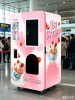 Distributeur de glaces molles à refroidissement par air clé en main, fonctionnement 24h/24 et 7j/7, 1 saveur, 3 garnitures sèches et 3 liquides