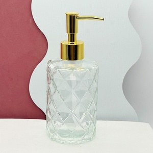 Flacon pompe rond en verre transparent <span class=keywords><strong>de</strong></span> 330 ml pour lotion, distributeur <span class=keywords><strong>de</strong></span> savon liquide - Product Image 2