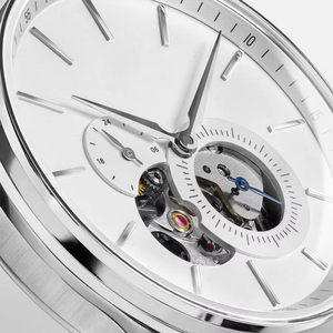 Reloj Automático Miyota 82S7 con Esfera Blanca de 24H, Correa de Cuero y Acero, Logotipo Personalizado OEM ODM, Reloj Mecánico de Vestir para Hombre - Product Image 3