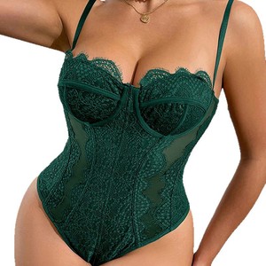 FancyShape Sexy body Patchwork con rifiniture in pizzo Slim Fit vedi cinturino resistente nuovo arrivo body da donna in top Y2K - Product Image 2