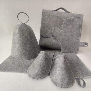 Ensemble <span class=keywords><strong>de</strong></span> 5 chapeaux <span class=keywords><strong>de</strong></span> sauna en laine 100% naturelle et biologique, personnalisés, portables, pour <span class=keywords><strong>bain</strong></span> russe, vaporarium et SPA - Product Image 1