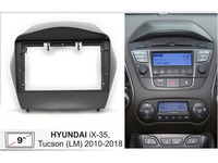 Kit de façade d'autoradio 9 pouces pour tableau de bord, cadre de garniture, panneau de console compatible avec Hyundai IX-35 Tucson LM