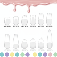 Puntas de Uñas de Gel Extra Gruesas y Suaves, Cobertura Completa, Semi-Mate, Resistentes, para Extensión, con Logotipo Personalizado OEM, 300 Unidades