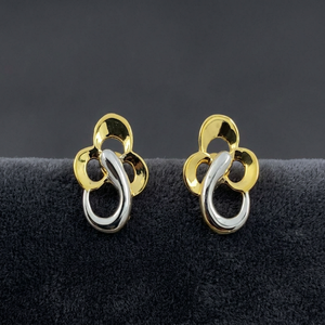 Boucles d'oreilles clous en or véritable 22 carats de qualité supérieure, finies à la main pour femmes, avec un style de piercing confortable et un traitement de surface brillant - Product Image 4