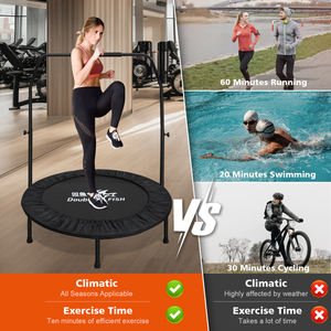 Mini trampoline de haute qualité de 40 pouces avec poignée en mousse réglable, noir - Product Image 2