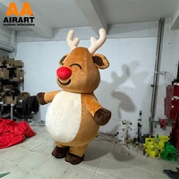 Costume de cerf gonflable de mascotte de défilé de 2.3m de haut, ballon gonflable de costume de cerf de festival de Noël