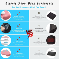 VONN Pure Color Lightweight Rubber Mouse Pad with Gel Wrist Rest Non-Slip Design for PC Users Office Workers in Stock
