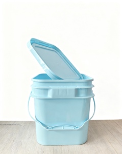 Food Grade PP <strong>20L</strong> Square Bucket-Eco-Friendly Recyclable Durable Airtight Sealed <strong>Container</strong> Customized Color for <strong>Water</strong> Pet Food - Product Image 2