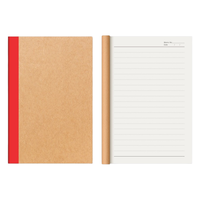 Cuadernos de composición A5 con cubierta de papel kraft, 30 hojas rayadas, con espalda arcoíris, para estudiantes y oficina.