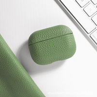 Étui de protection antichoc en cuir véritable de haute qualité pour accessoires d'écouteurs