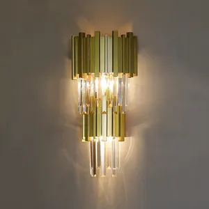 מודרני עיצוב חזותי נוחות תאורת מיני בינוני קיר פמוטים זהב ברזל אורות מיטת