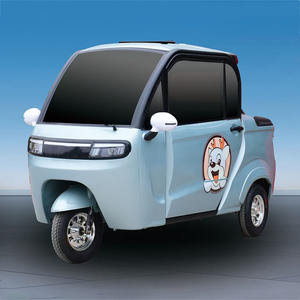 Mini tricycle électrique 2 portes <span class=keywords><strong>4</strong></span> <span class=keywords><strong>places</strong></span> + adulte + Tricycle Pickup Fashion Electric Cargo Tricycle <span class=keywords><strong>4</strong></span> Pasenyer Supplier 1000W Tres Ruedas - Product Image 1