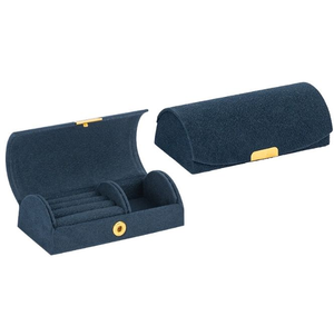 Caja Organizadora de Joyas Ovalada con Forro de Terciopelo y Cierre de Botón para Almacenamiento - Product Image 3