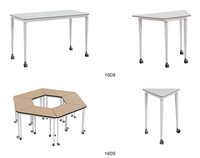 Bureau moderne en métal, Table en bois pour salle de conférence et de formation, bureau d'étude à domicile combiné