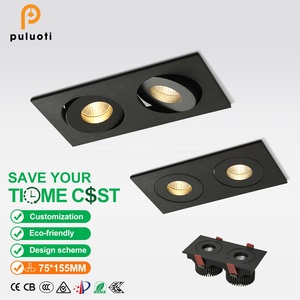 Foco <span class=keywords><strong>LED</strong></span> Cuadrado Empotrado de Doble Haz con Ángulo Ajustable y 24 °   Luces de ángulo de haz para el hogar, foco, reflectores - Product Image 1