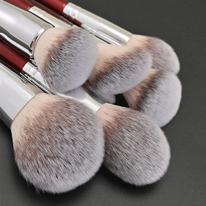 Customizable Logo Fashion Red Makeup Brush Set 30pcs Flat Synthetic Fiber Foundation <strong>Eyeshadow</strong> Blush Highlight Tool for Face - Product Image 3
