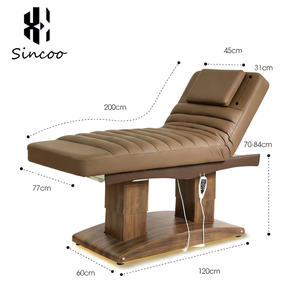 Cama de Masaje de Belleza de Alta Calidad con Acabado de Madera Moderna, Doble Columna, Control por Pedal, 4 Motores, Color Personalizable, Cama Facial para Escuela - Product Image 5