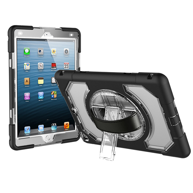 Customized Tablet Covers & Cases 360 Degree Hand Strip With Stand Dustproof Shockproof Case Cover for ipad 9.7 2017/2018