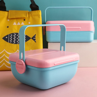 Boîte à bento carrée écologique très vendue avec couvercle anti-fuite, capacité 1-3L, design moderne pour usage domestique