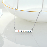 Collar YILUN Simplicity de Plata de Ley 925, Joyería Fina de Lujo Personalizada con Circonitas Multicolores y Baño de Rodio, Regalo de Boda