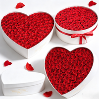 Vente flash - Boîte cadeau de fleurs éternelles artisanales avec 99 roses préservées pour la fête de Thanksgiving, Noël ou la décoration d'événements