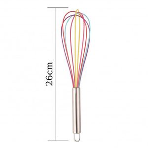 Fouet en acier inoxydable et silicone avec surface antiadhésive résistante à la chaleur pour mélanger les œufs, outil de cuisine, batteur - Product Image 2