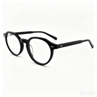 Lunettes optiques anti-lumière bleue de style TikTok, en acétate, avec rivets, unisexes, rondes, écaille de tortue, légères